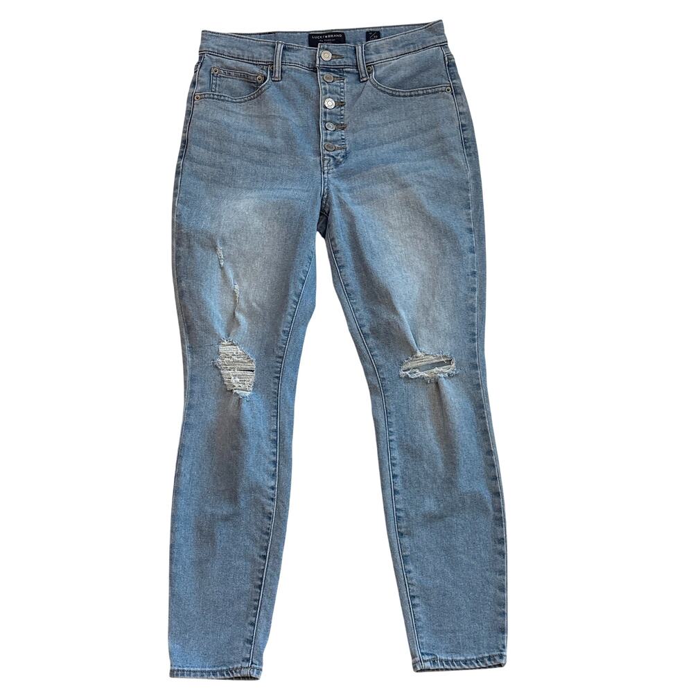 Lucky Brand Jeans Womens 10/30 Blue Bridgette Skinny High Rise Ankle Button Fly